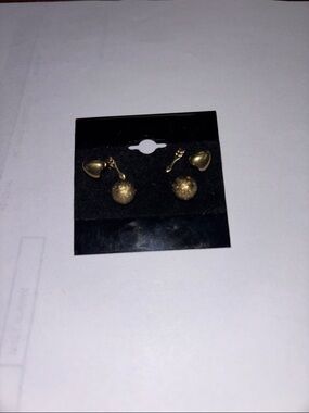 Gold Tone Textured Drop Earrings - Women Jewelry